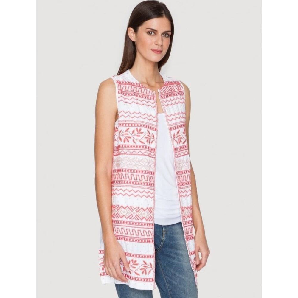 NWT Johnny Was JWLA DAHLLA SLIM LINEN VEST Sz. M